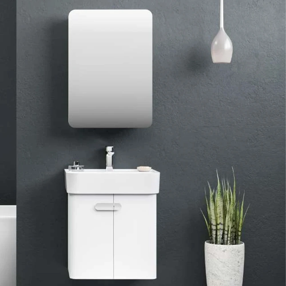 Orka Orbit 55 Cm Parlak Beyaz Banyo Dolabı Takımı 2