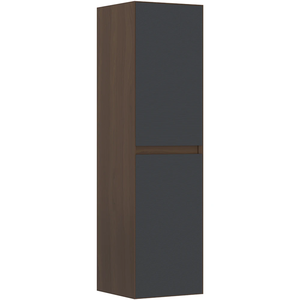 Orka Pacific 40 Cm Mat Antrasit-Moka Meşe Boy Dolabı (Sol)