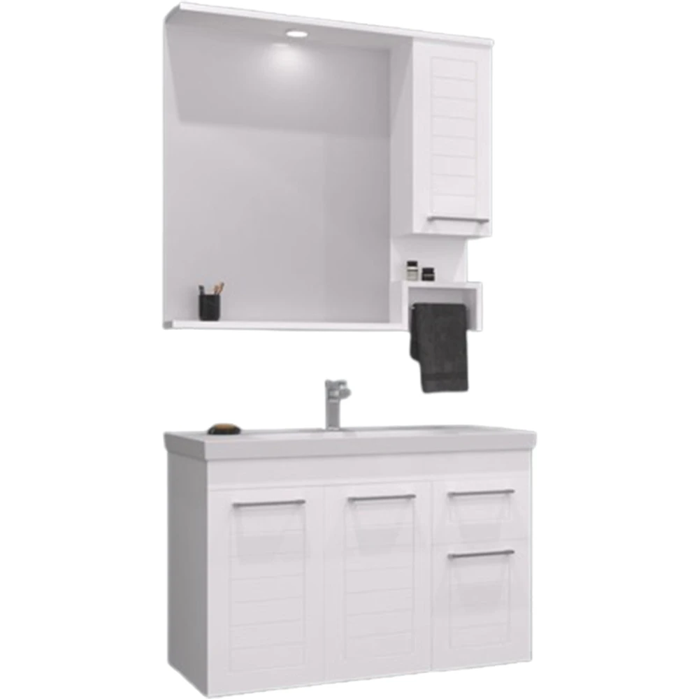 Orka Perge 85 Cm Beyaz Banyo Dolabı Takımı