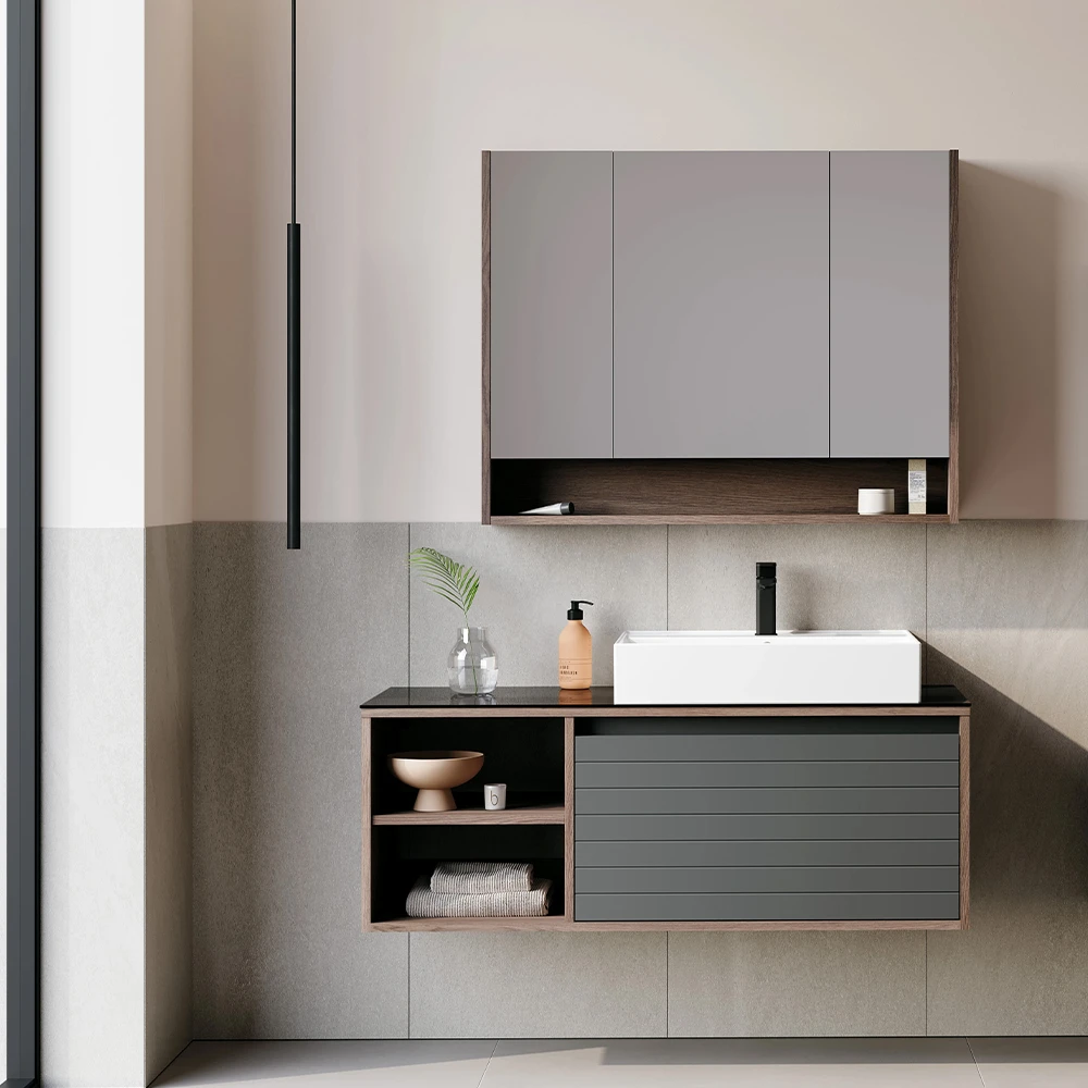 Orka Prato 120 Cm Navaro-Antrasit Banyo Dolabı Takımı 2