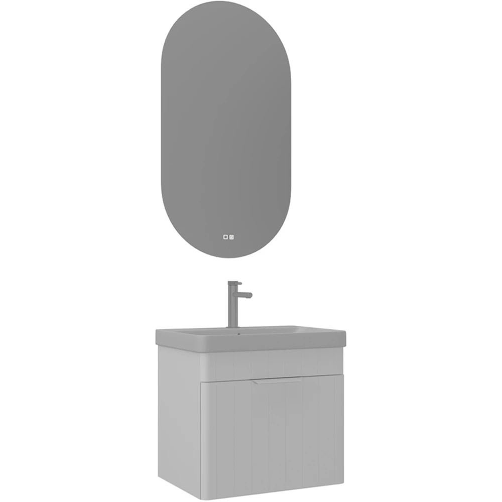 Orka Procida 60 Cm Mat Beyaz Banyo Dolabı Takımı (Krom Kulp)