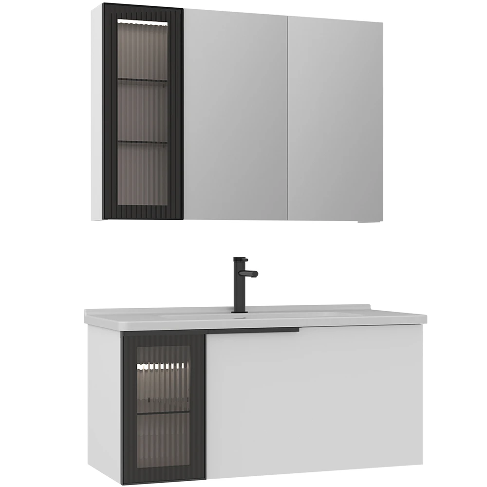 Orka Pure 100 Cm Mat Beyaz Banyo Dolabı Takımı