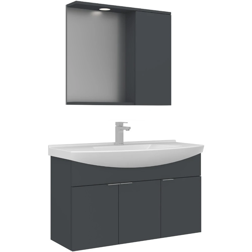 Orka Purus 100 Cm Antrasit Banyo Dolabı Takımı - 5007985
