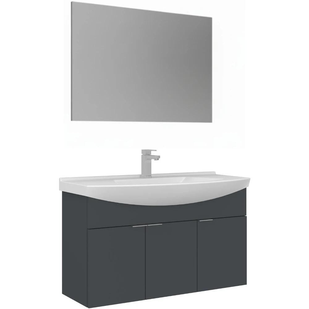 Orka Purus 100 Cm Antrasit Banyo Dolabı Takımı - 5008329