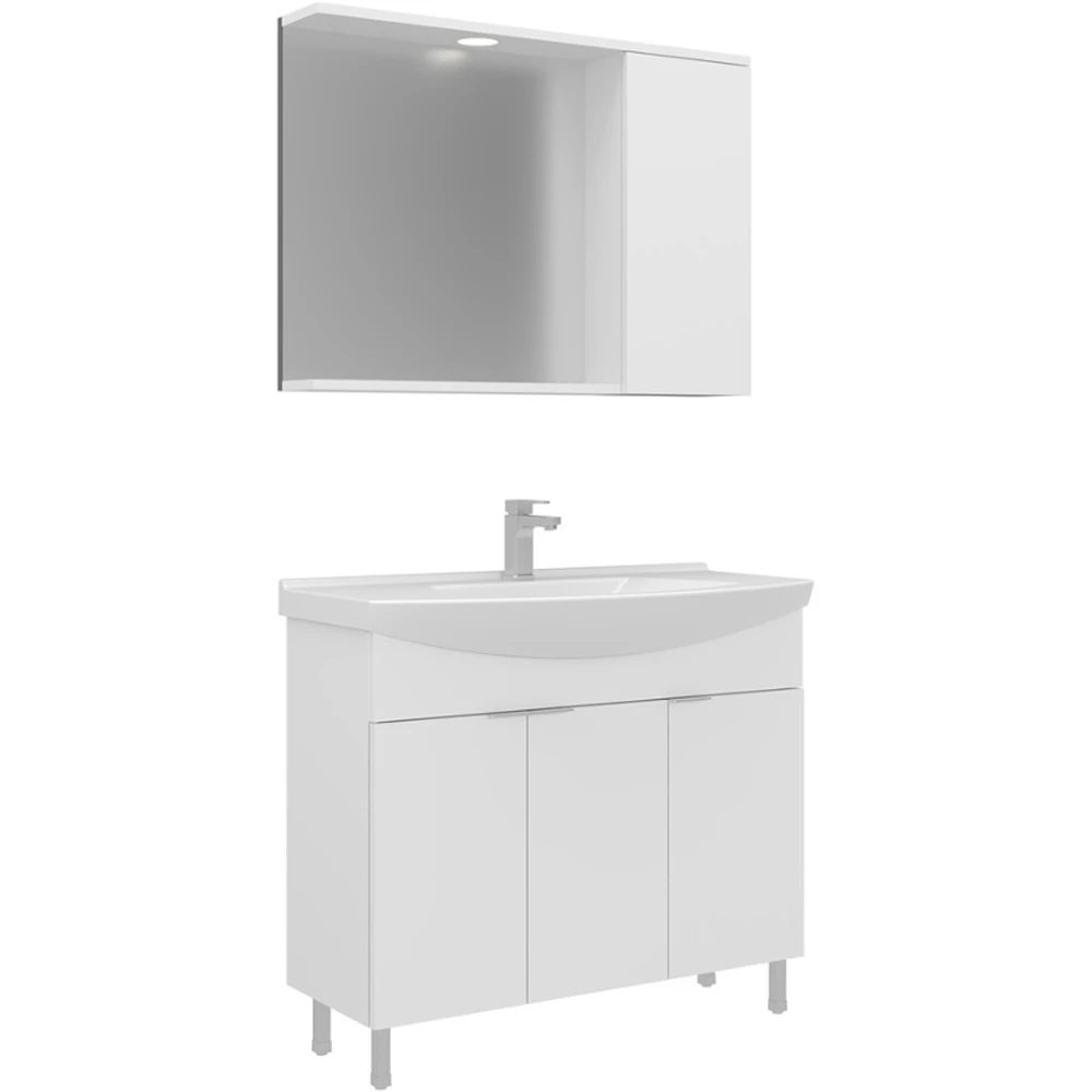Orka Purus 100 Cm Parlak Beyaz Banyo Dolabı Takımı - 5007965