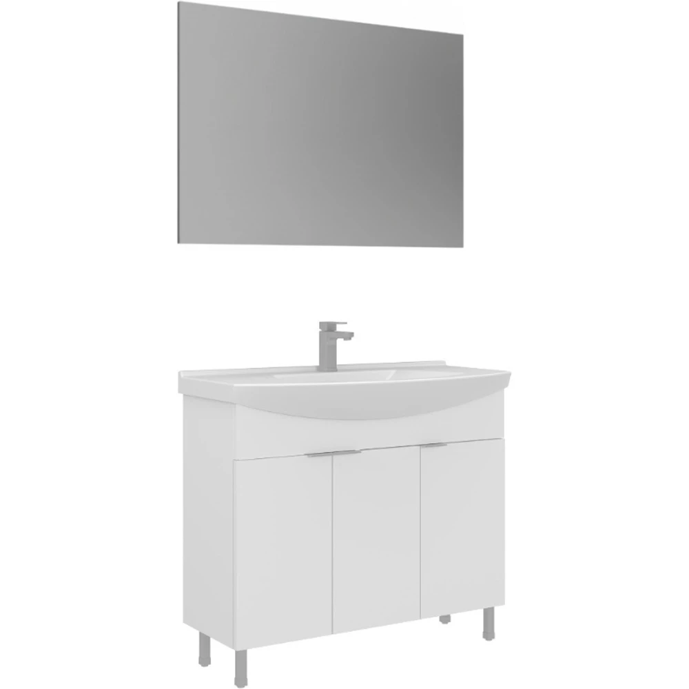 Orka Purus 100 Cm Parlak Beyaz Banyo Dolabı Takımı - 5008476