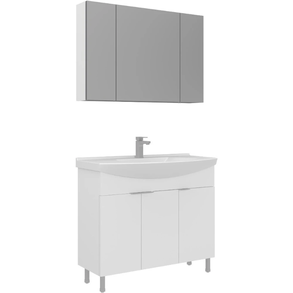 Orka Purus 100 Cm Parlak Beyaz Banyo Dolabı Takımı - 5008488