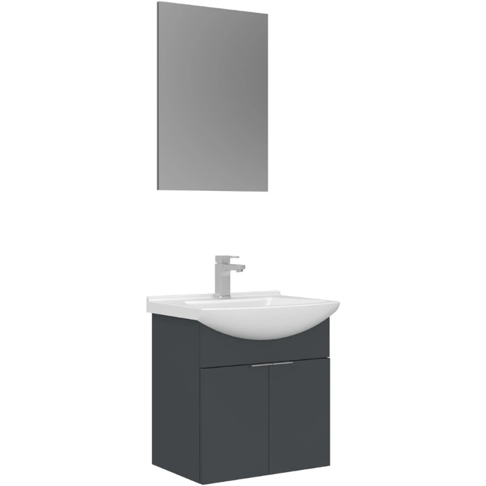 Orka Purus 55 Cm Antrasit Banyo Dolabı Takımı - 5008316
