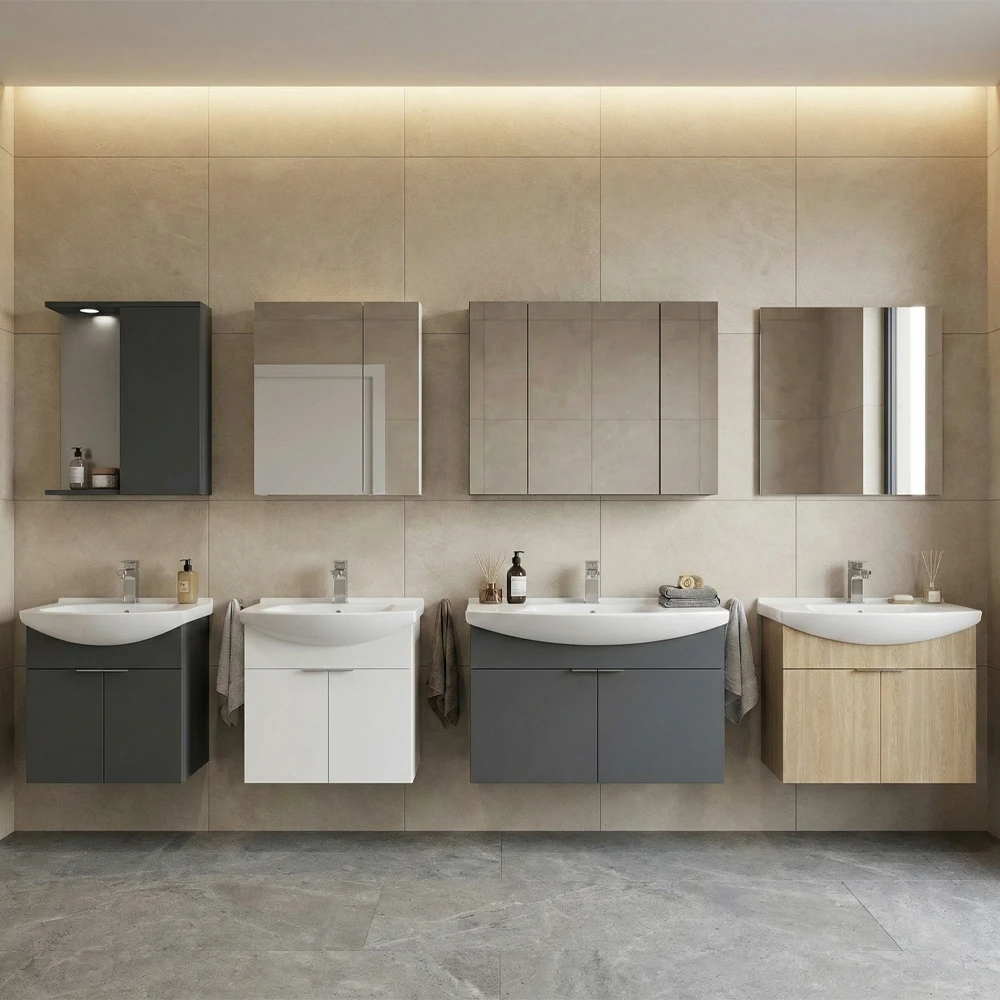 Orka Purus 55 Cm Antrasit Banyo Dolabı Takımı - 5007982 2