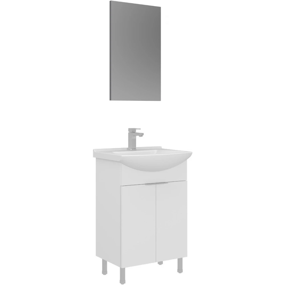 Orka Purus 55 Cm Parlak Beyaz Banyo Dolabı Takımı - 5008467