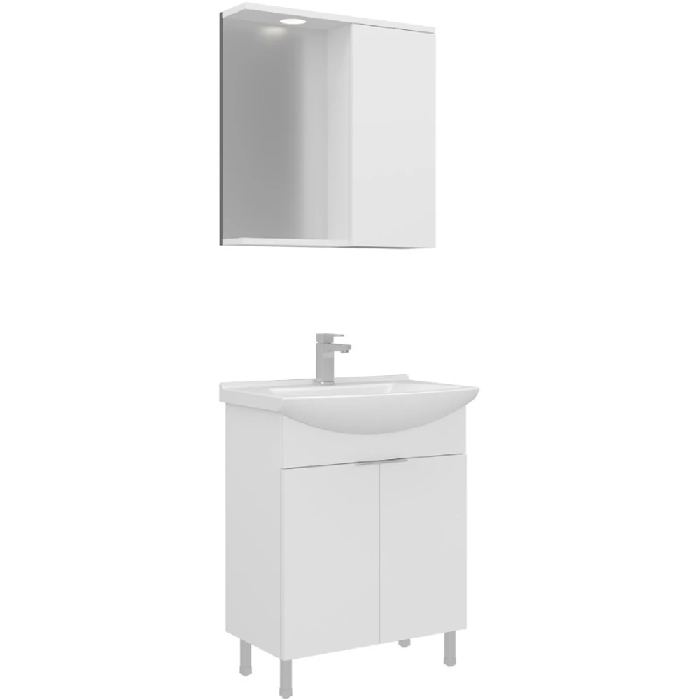 Orka Purus 65 Cm Parlak Beyaz Banyo Dolabı Takımı - 5007963