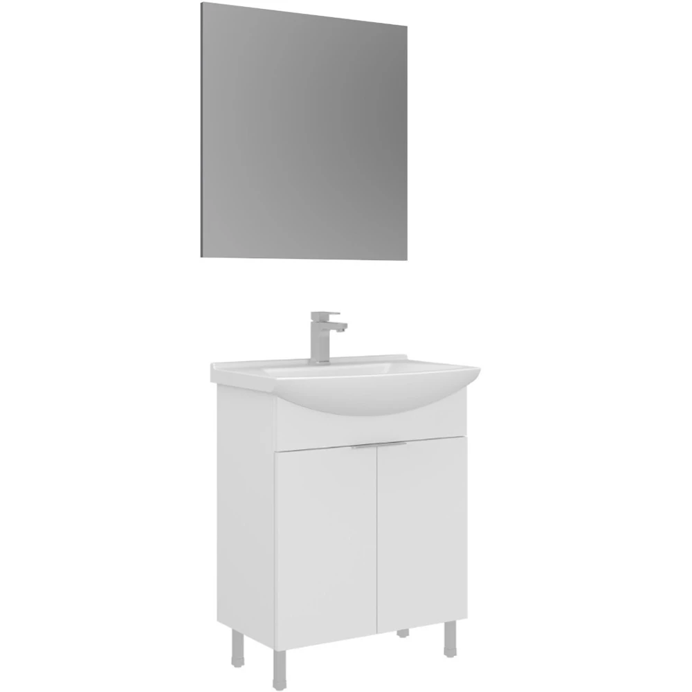 Orka Purus 65 Cm Parlak Beyaz Banyo Dolabı Takımı - 5008470