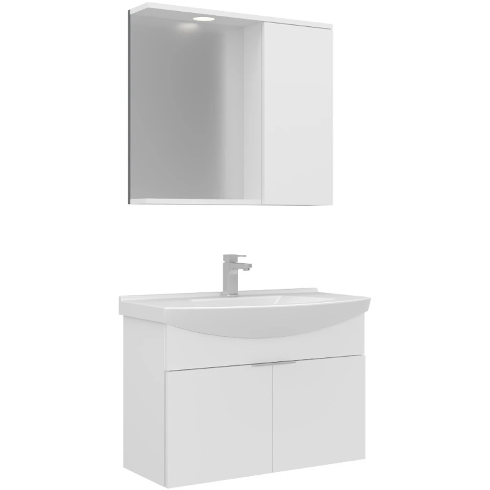 Orka Purus 80 Cm Beyaz Banyo Dolabı Takımı - 5007973