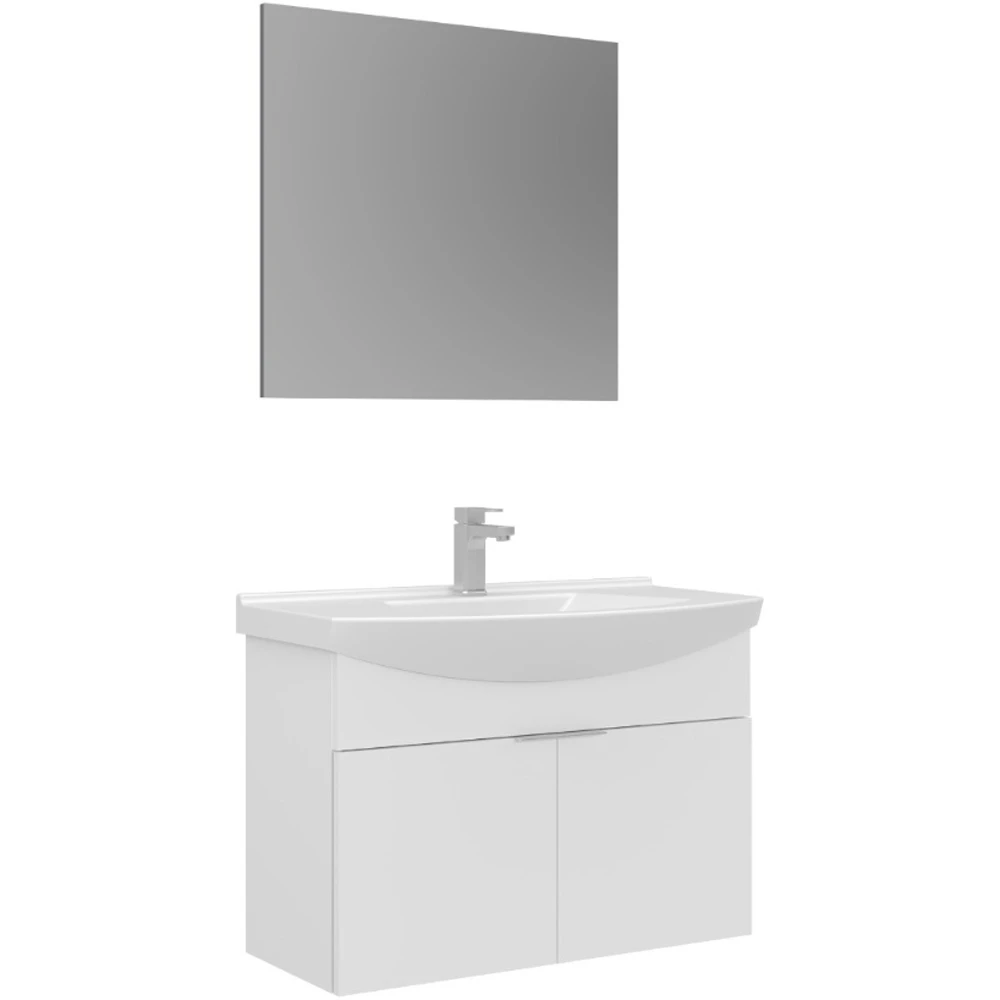 Orka Purus 80 Cm Beyaz Banyo Dolabı Takımı - 5008326