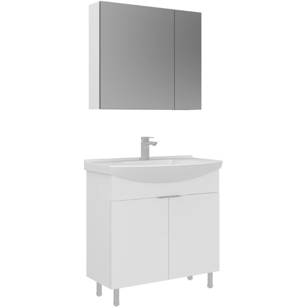 Orka Purus 80 Cm Parlak Beyaz Banyo Dolabı Takımı - 5008485