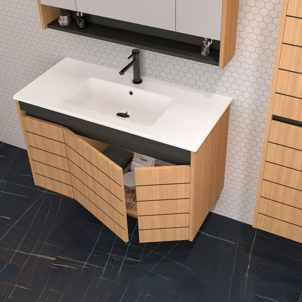 Orka Ricato 100 Cm Morgana Kiraz Banyo Dolabı Takımı 3