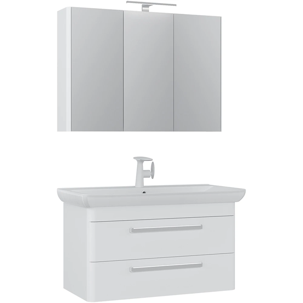 Orka Rose 100 Cm Parlak Beyaz Banyo Dolabı Takımı