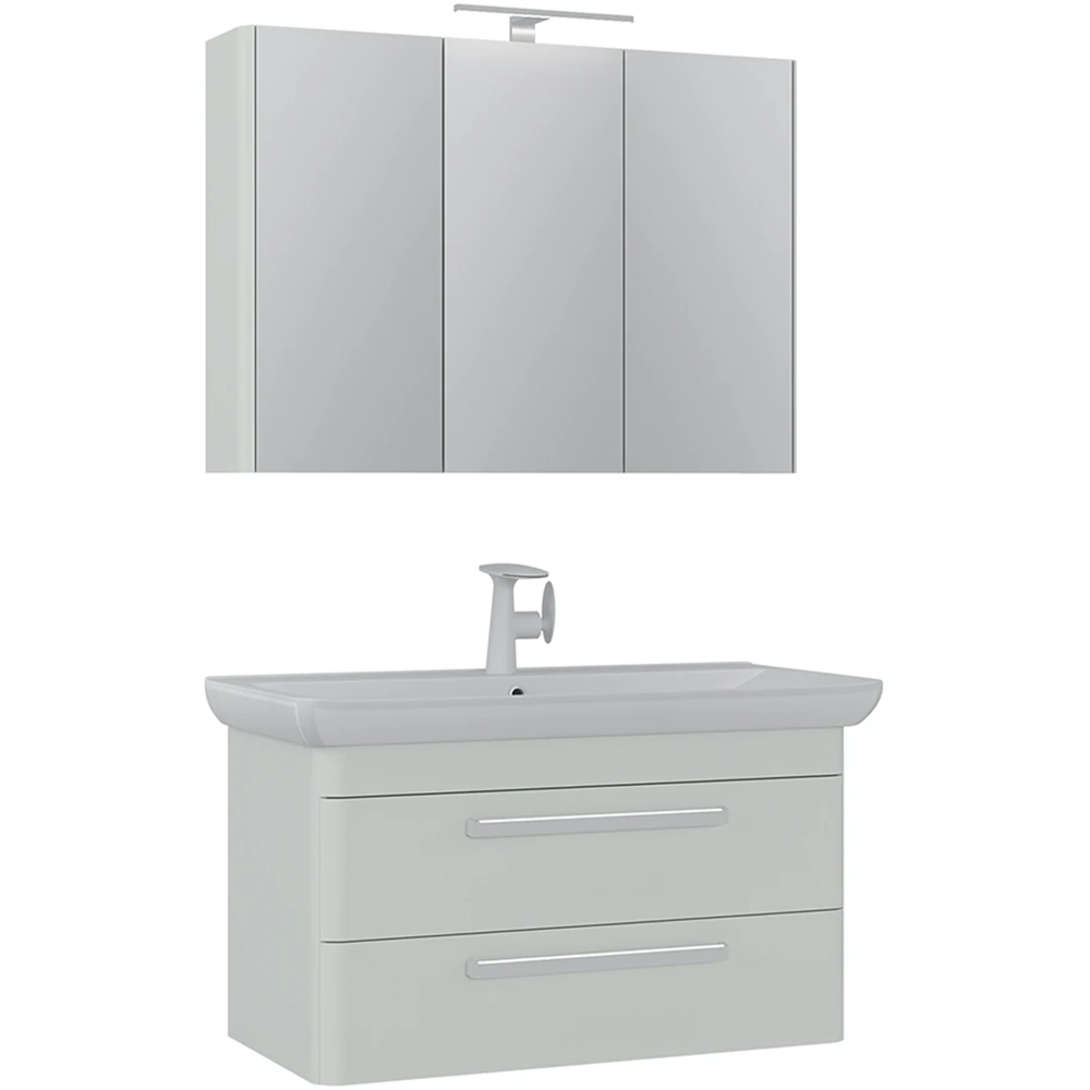 Orka Rose 100 Cm Parlak Kaşmir Banyo Dolabı Takımı