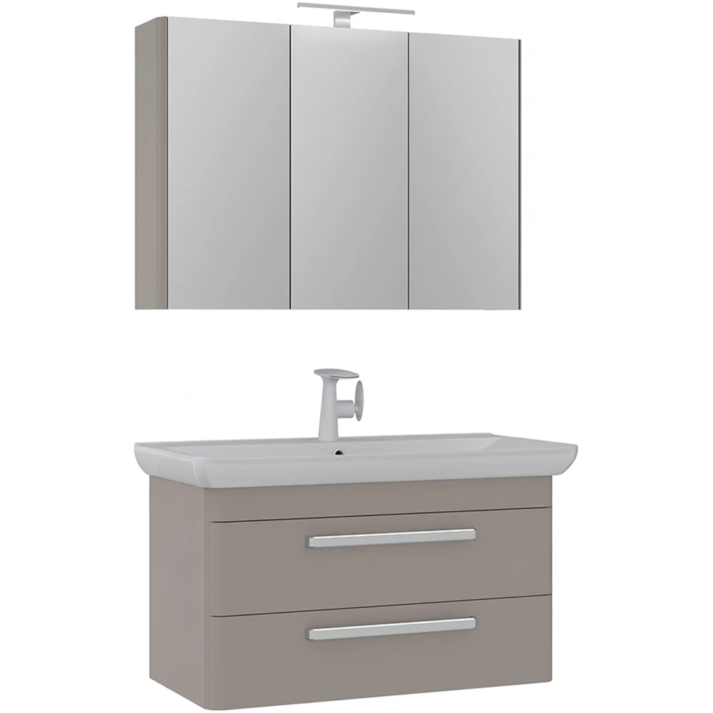 Orka Rose 100 Cm Parlak Vizon Banyo Dolabı Takımı