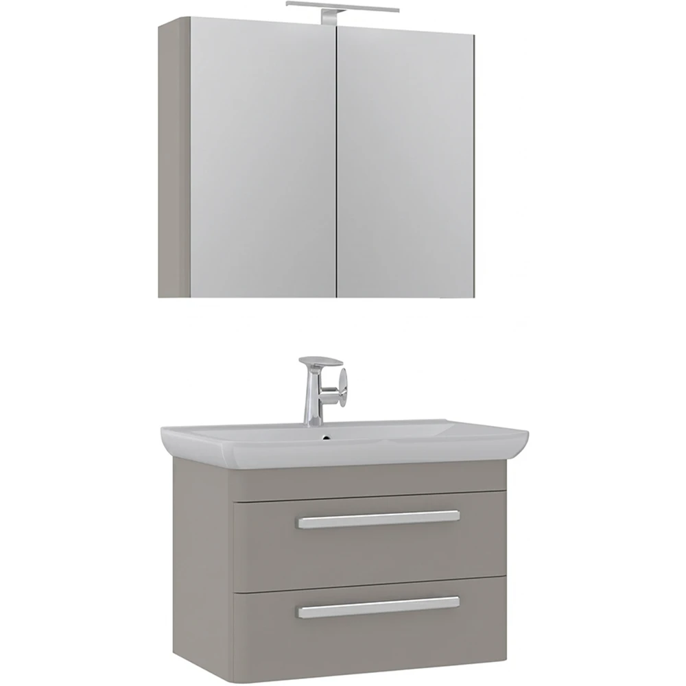 Orka Rose 80 Cm Parlak Vizon Banyo Dolabı Takımı