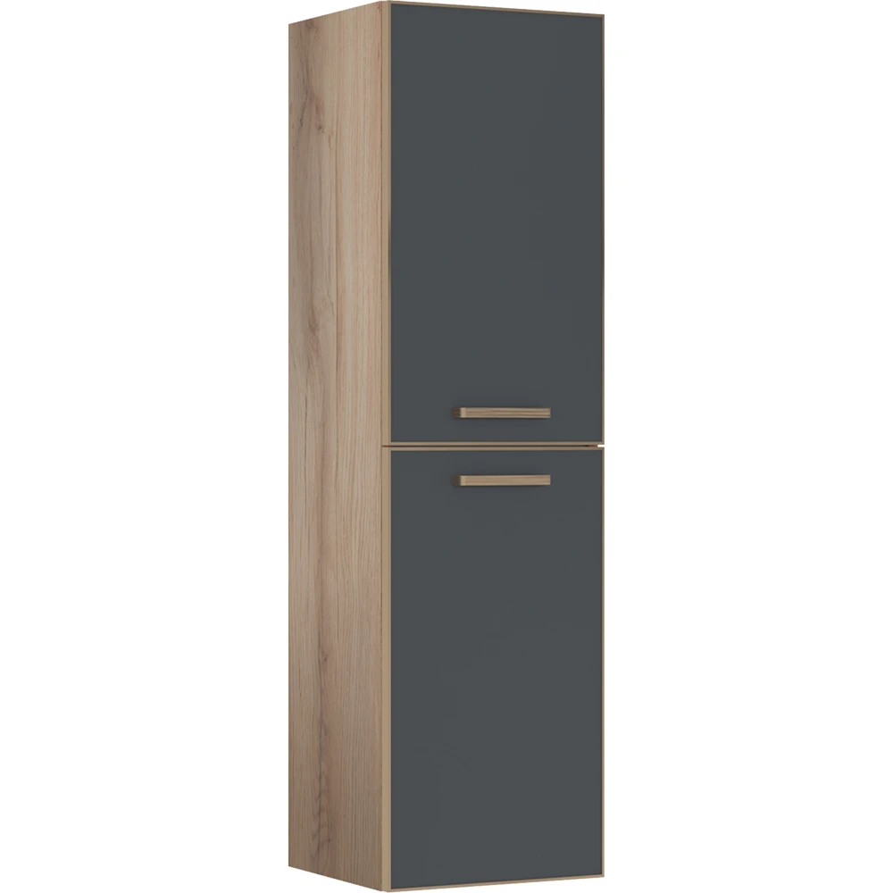 Orka Salerno 40 Cm Mat Antrasit-Legnano Boy Dolabı (Altın Kulp)