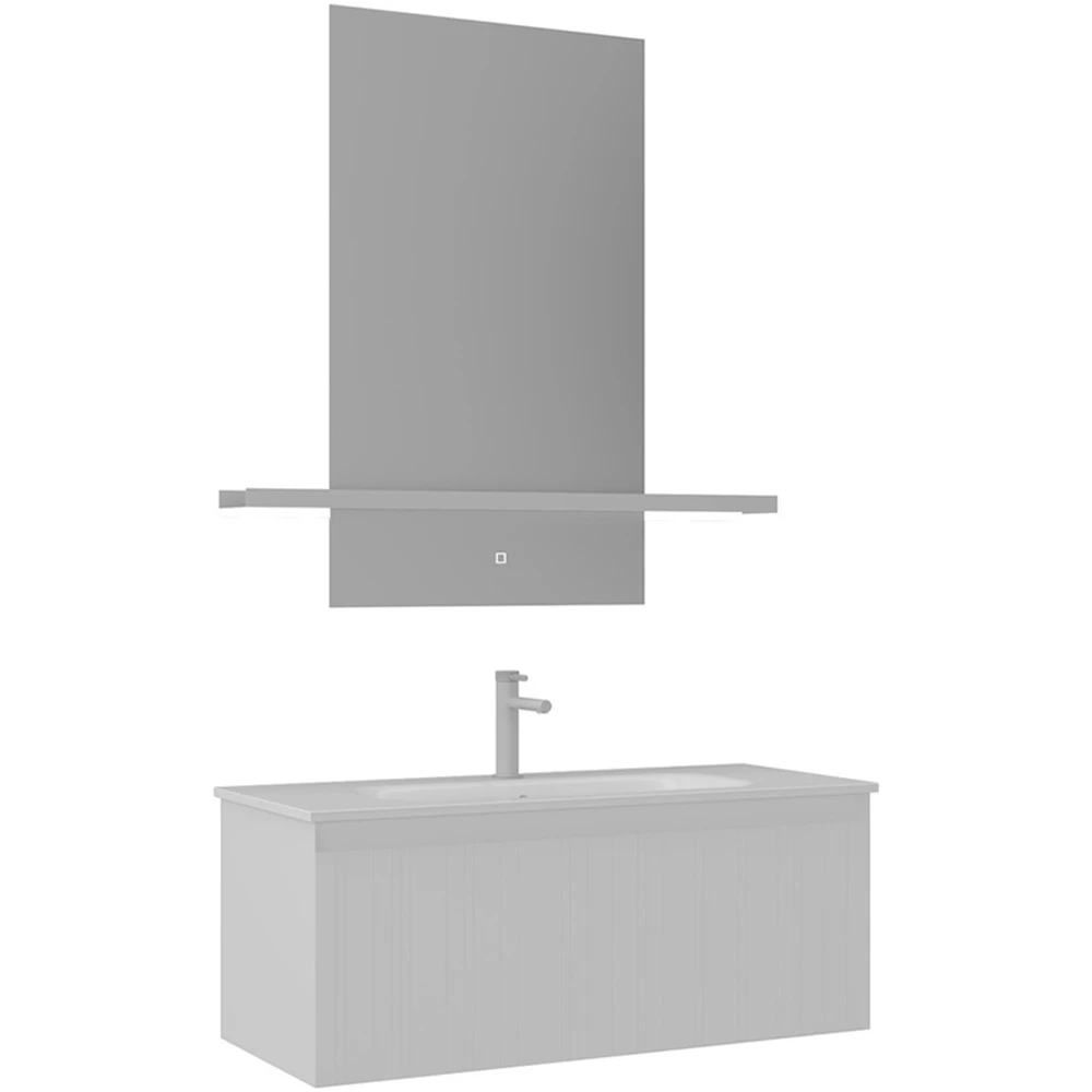Orka Salina 100 Cm Mat Beyaz Banyo Dolabı Takımı