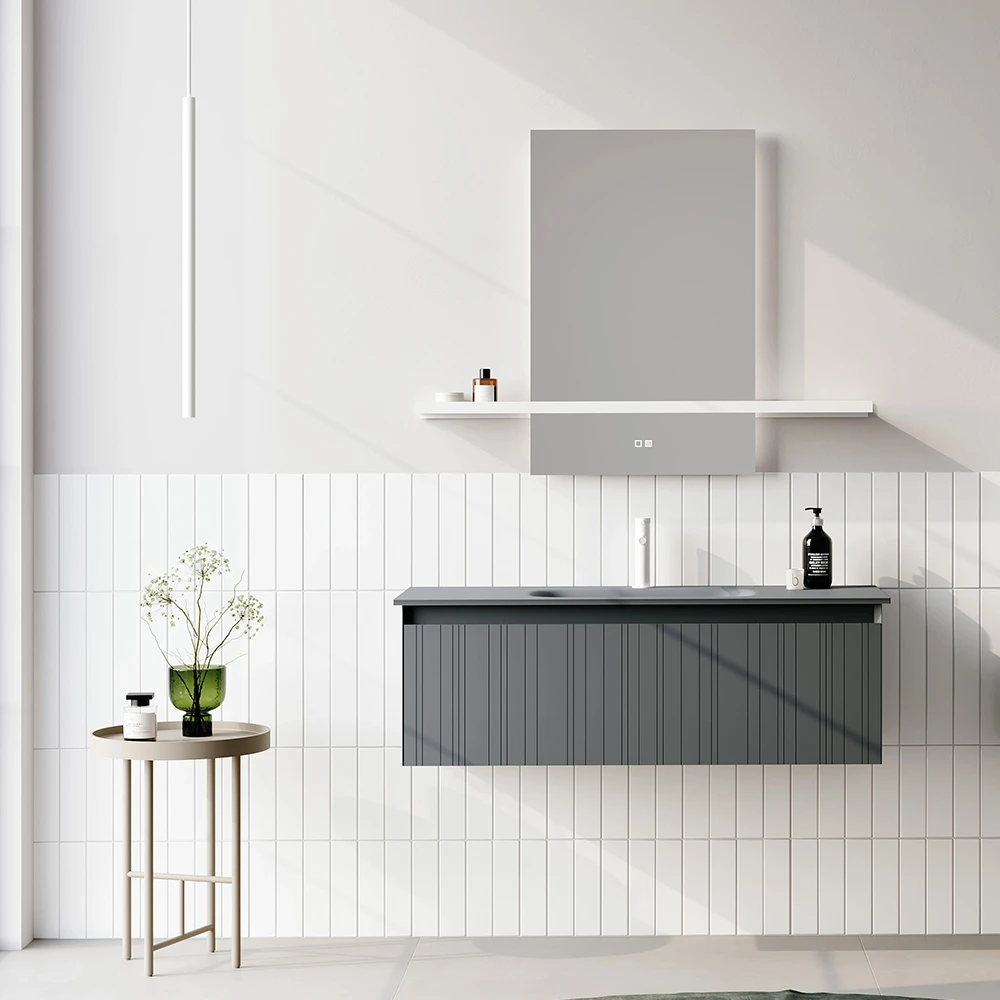 Orka Salina 120 Cm Mat Antrasit Banyo Dolabı Takımı 2