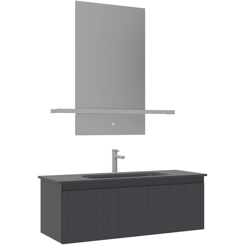 Orka Salina 120 Cm Mat Antrasit Banyo Dolabı Takımı