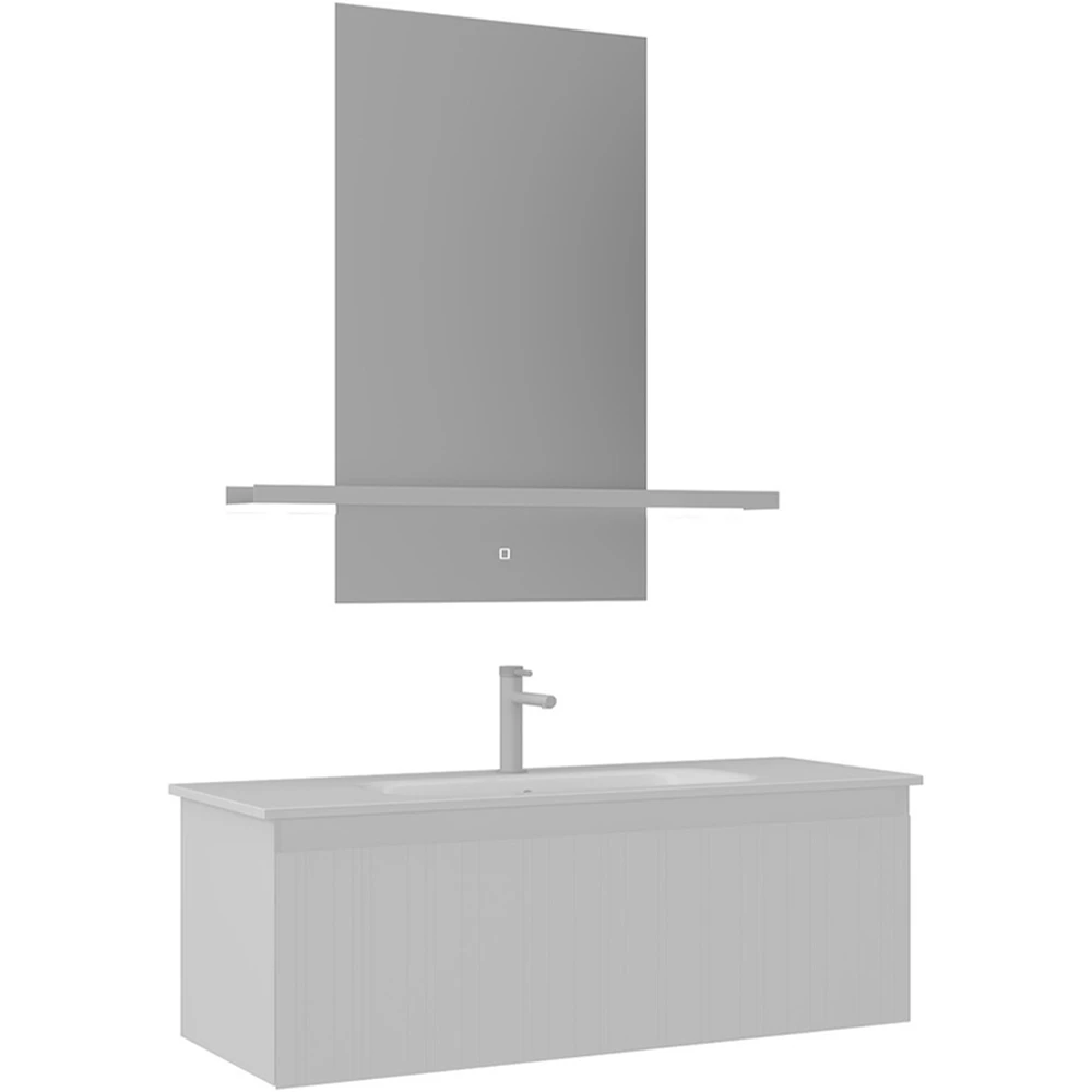 Orka Salina 120 Cm Mat Beyaz Banyo Dolabı Takımı