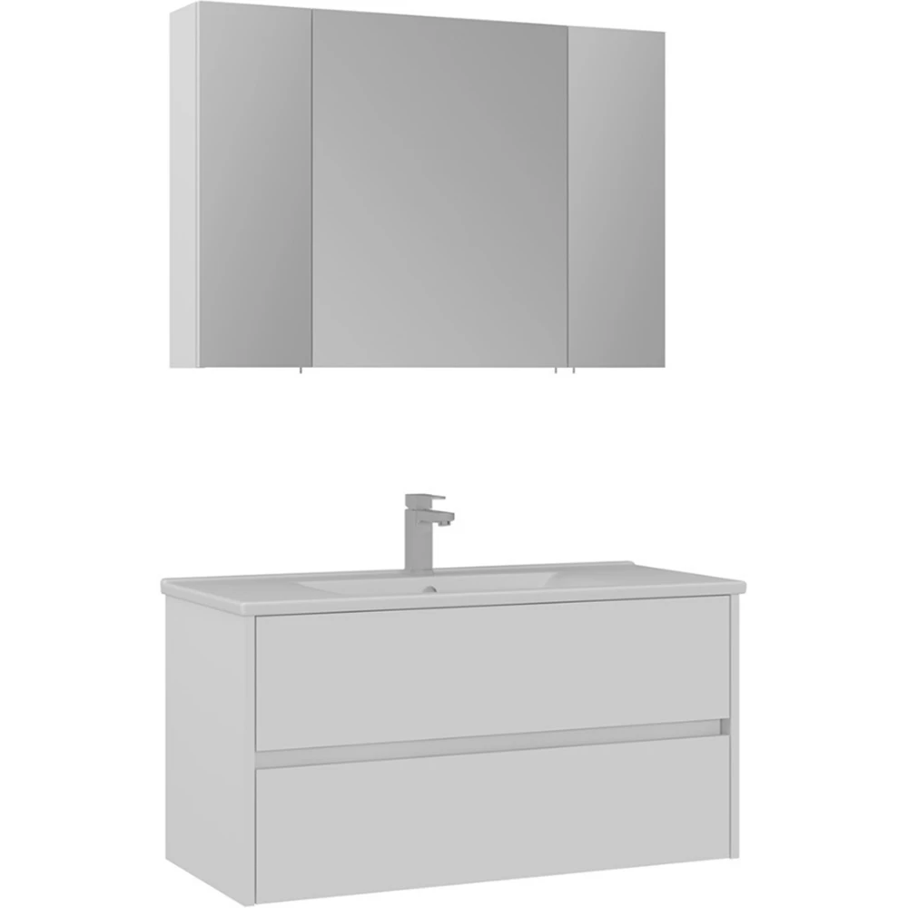 Orka Side 100 Cm Çekmeceli Beyaz Banyo Dolabı Takımı
