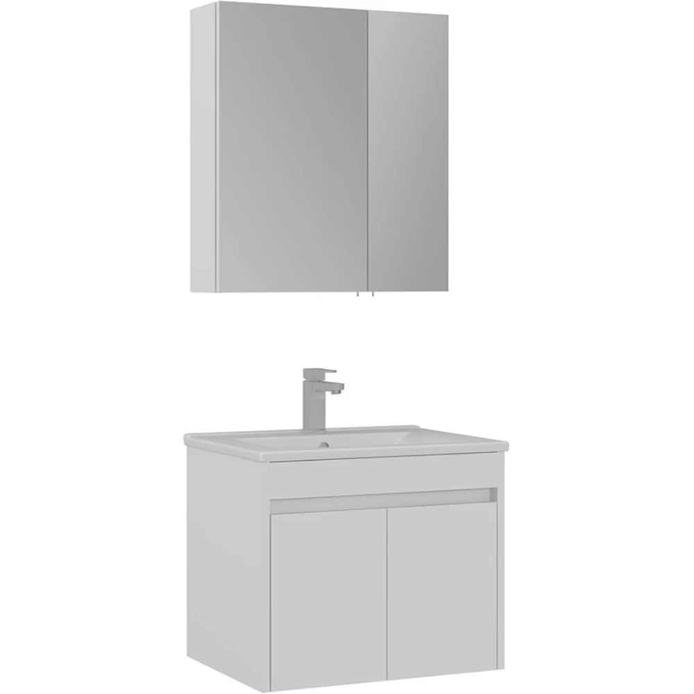 Orka Side 65 Cm Kapaklı Beyaz Banyo Dolabı Takımı