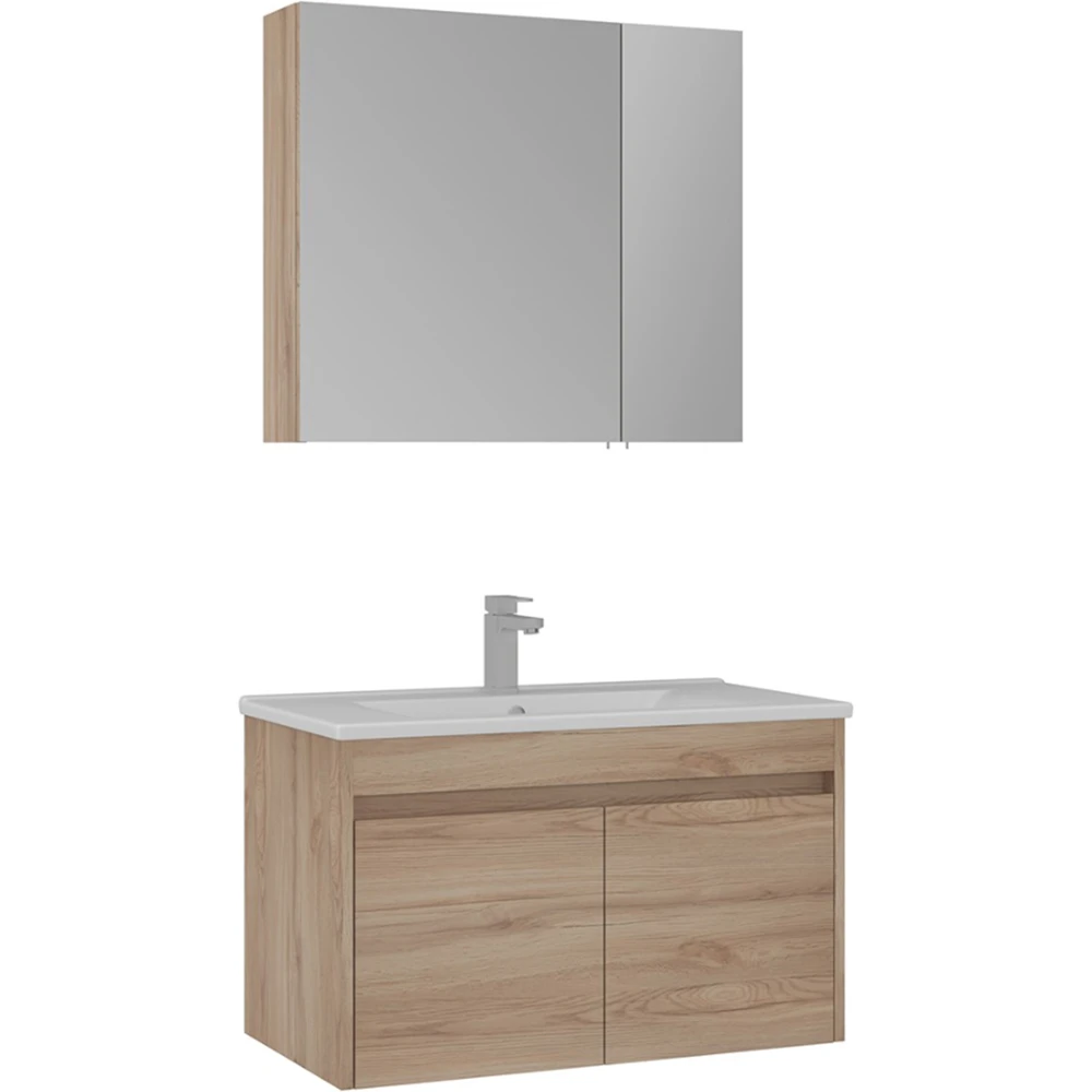 Orka Side 85 Cm Kapaklı Legnano Banyo Dolabı Takımı