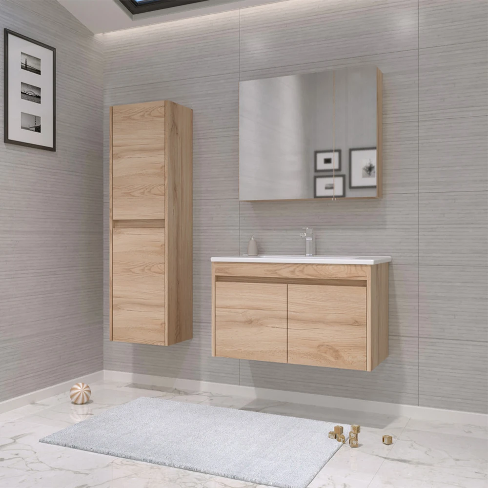 Orka Side 85 Cm Kapaklı Legnano Banyo Dolabı Takımı 2
