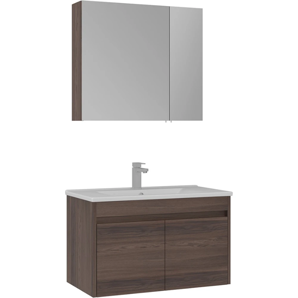 Orka Side 85 Cm Kapaklı Navaro Banyo Dolabı Takımı