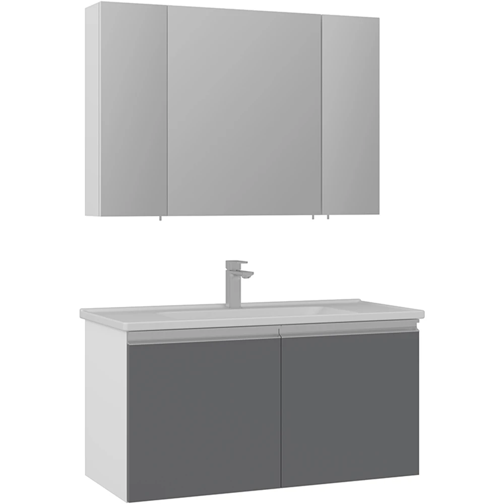 Orka Terme 100 Cm Gri Banyo Dolabı Takımı