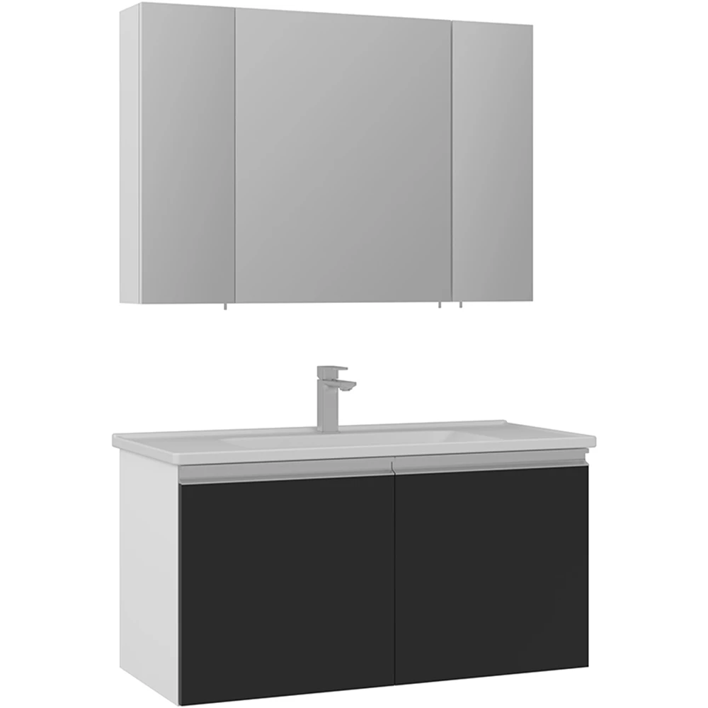 Orka Terme 100 Cm Siyah Banyo Dolabı Takımı