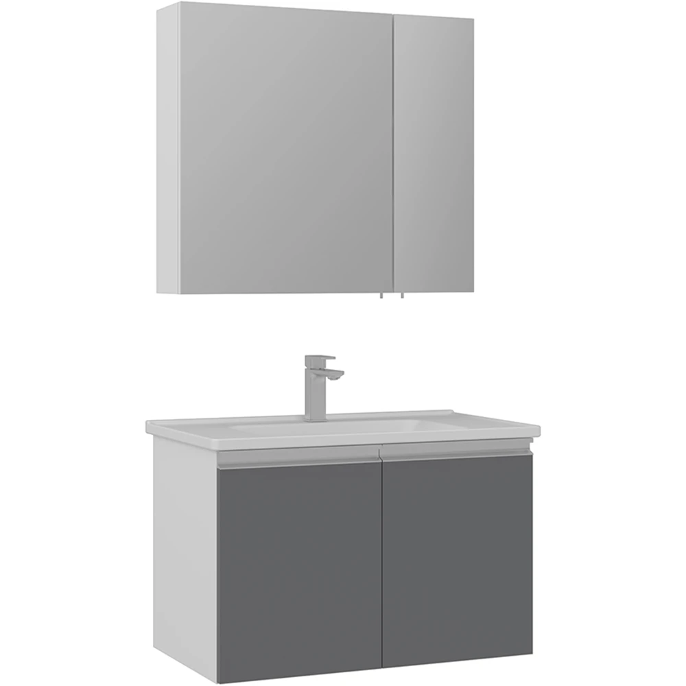 Orka Terme 80 Cm Gri Banyo Dolabı Takımı