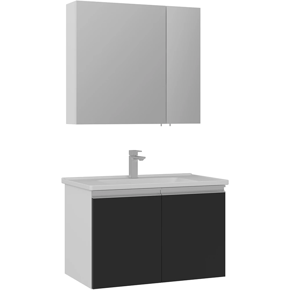 Orka Terme 80 Cm Siyah Banyo Dolabı Takımı
