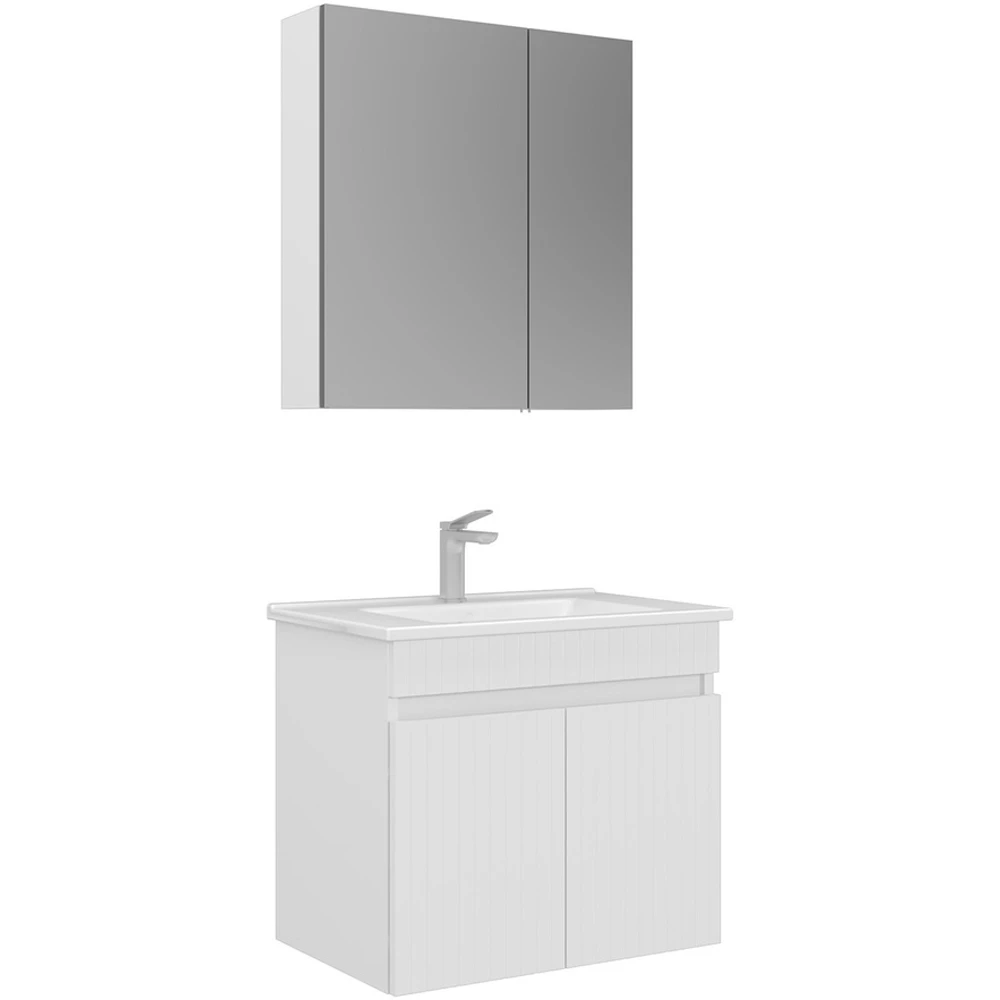 Orka Tivoli 65 Cm Mat Beyaz Banyo Dolabı Takımı