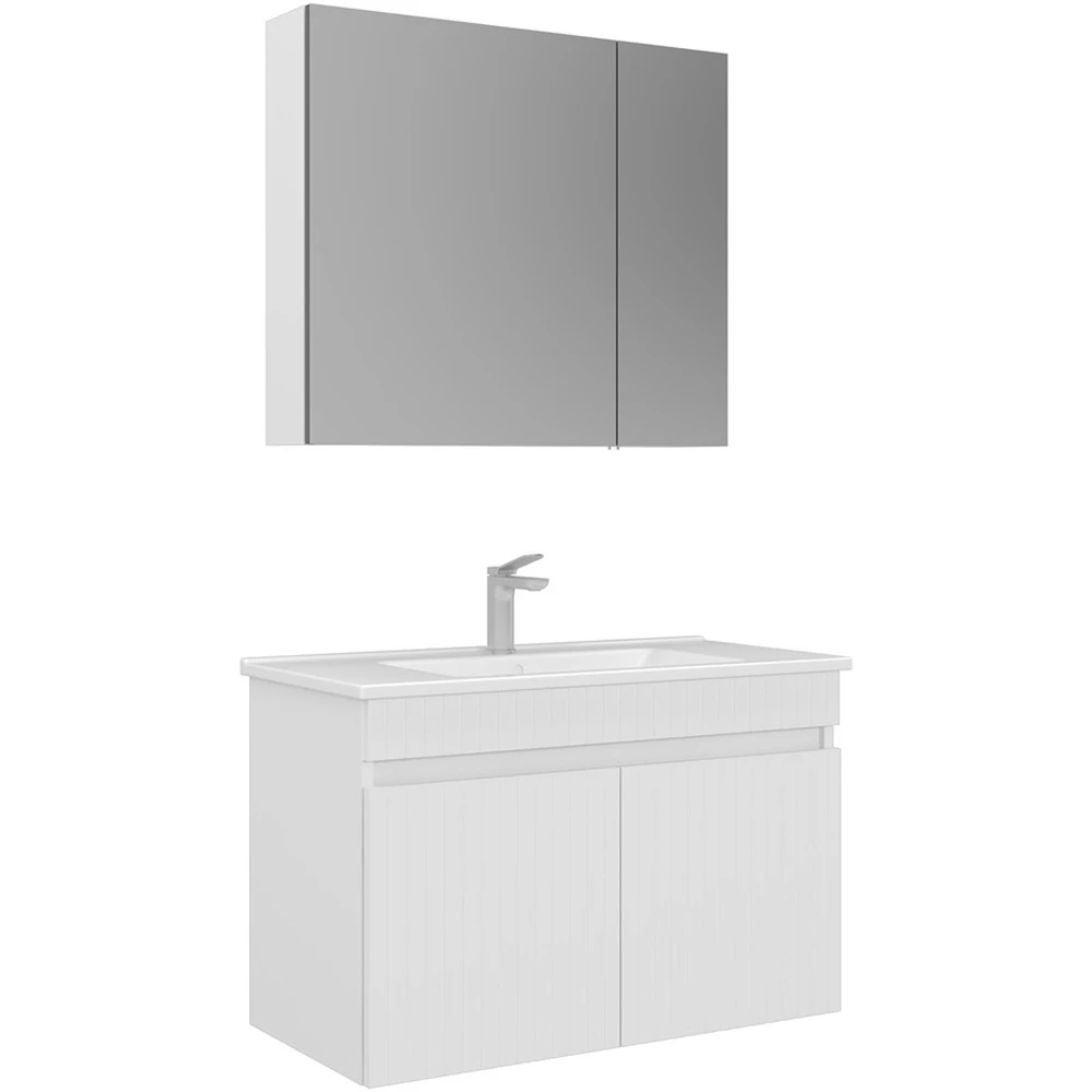 Orka Tivoli 85 Cm Mat Beyaz Banyo Dolabı Takımı
