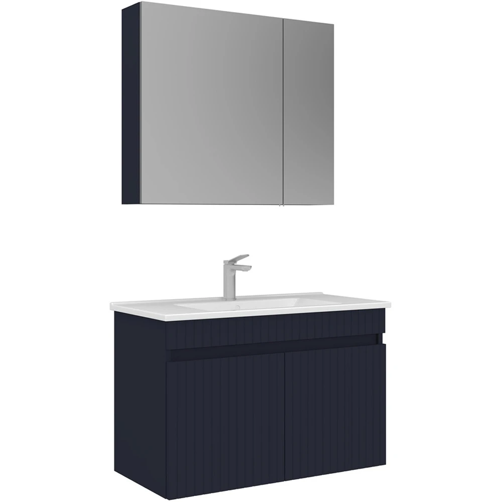 Orka Tivoli 85 Cm Mat Lacivert Banyo Dolabı Takımı