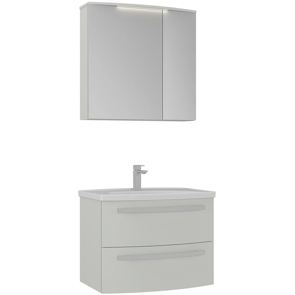 Orka Urla 70 Cm Parlak Kaşmir Banyo Dolabı Takımı