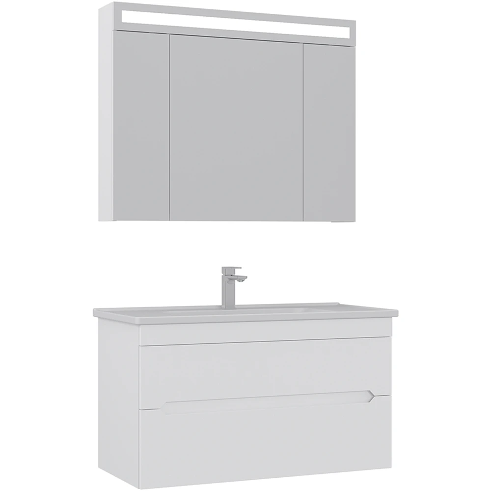 Orka Varna 100 Cm Mat Beyaz Banyo Dolabı Takımı