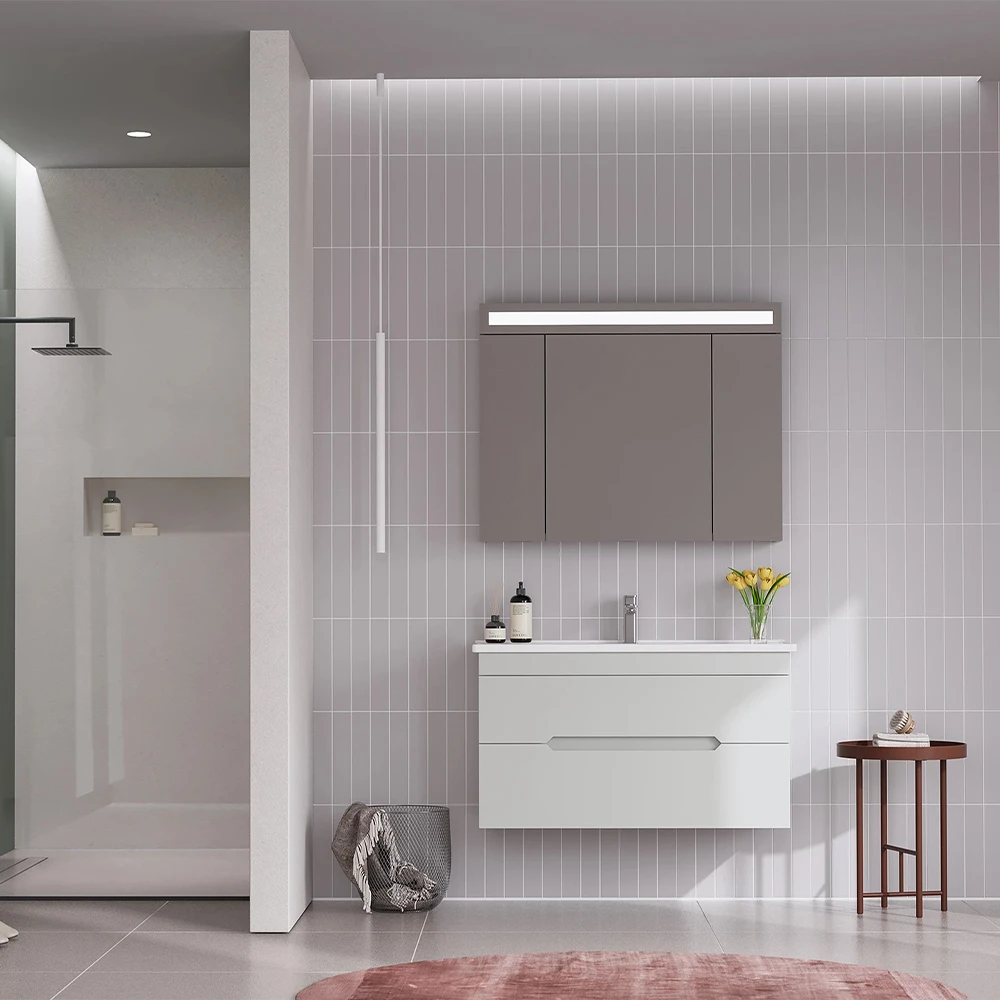 Orka Varna 100 Cm Mat Kaşmir Banyo Dolabı Takımı 2
