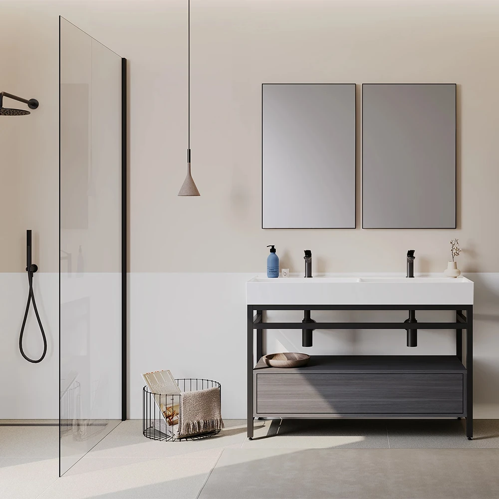 Orka Vegas 120 Cm Metalik Antrasit Banyo Dolabı Takımı - 5003756 2
