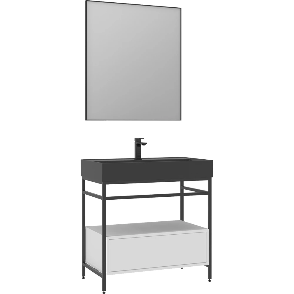 Orka Vegas 80 Cm Mat Beyaz Banyo Dolabı Takımı - 5003771