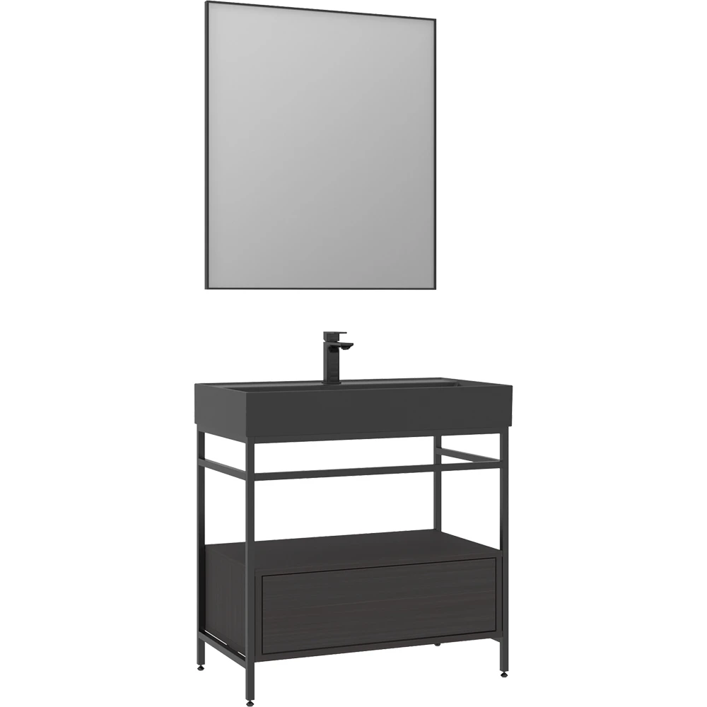 Orka Vegas 80 Cm Metalik Antrasit Banyo Dolabı Takımı - 5003765