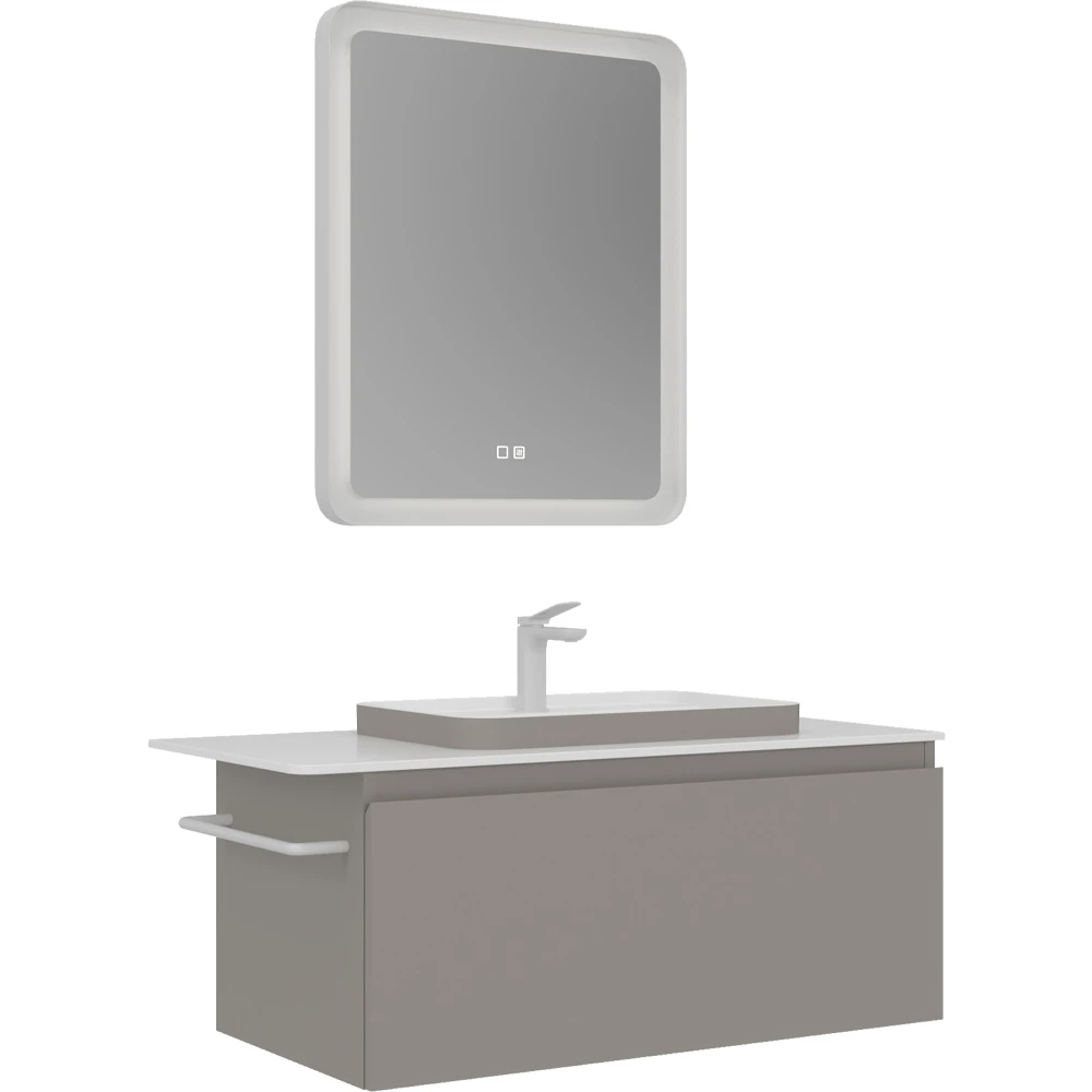Orka Vico 100 Cm Mat Vizon Banyo Dolabı Takımı - 5008863