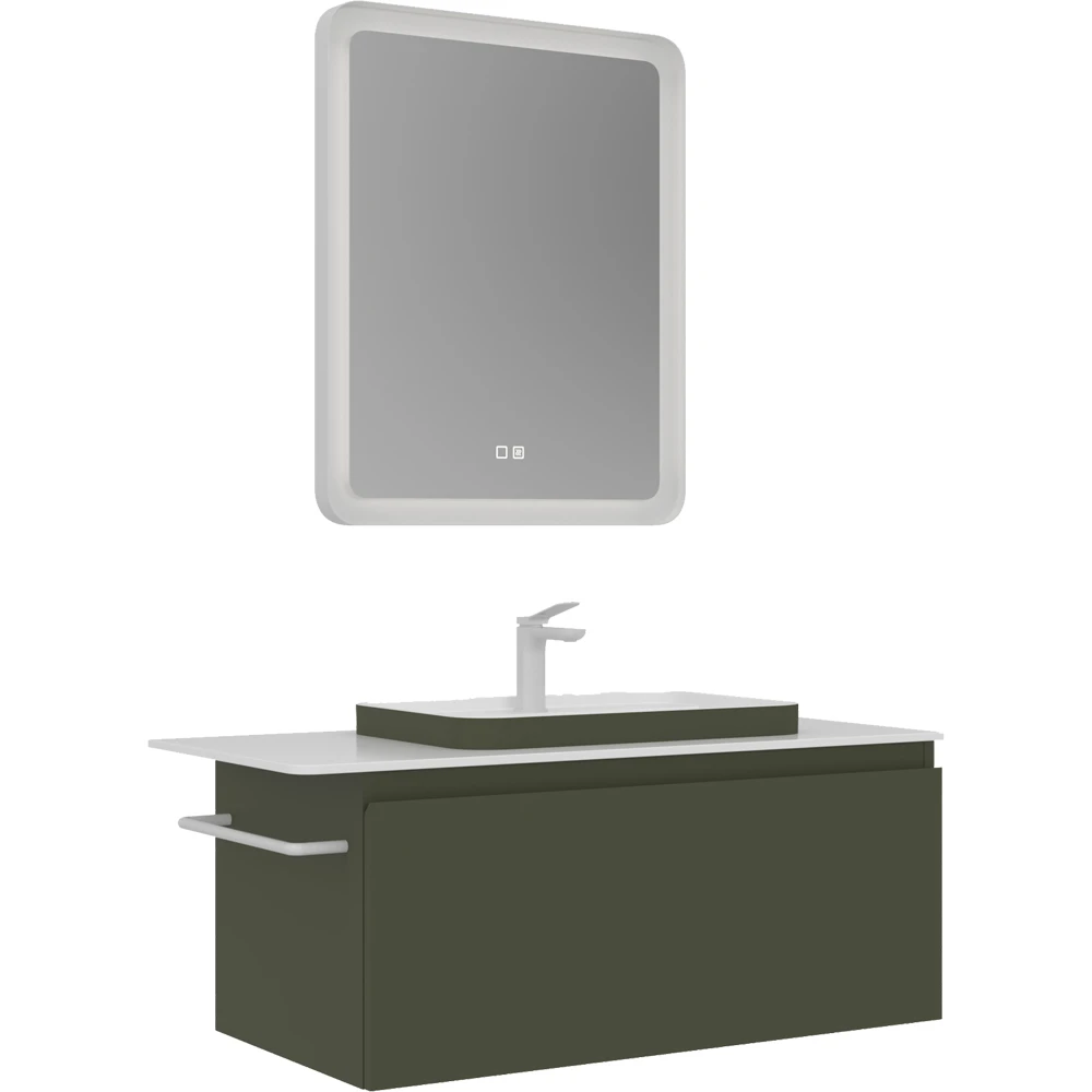 Orka Vico 100 Cm Mat Zeytin Yeşili Banyo Dolabı Takımı - 5006939