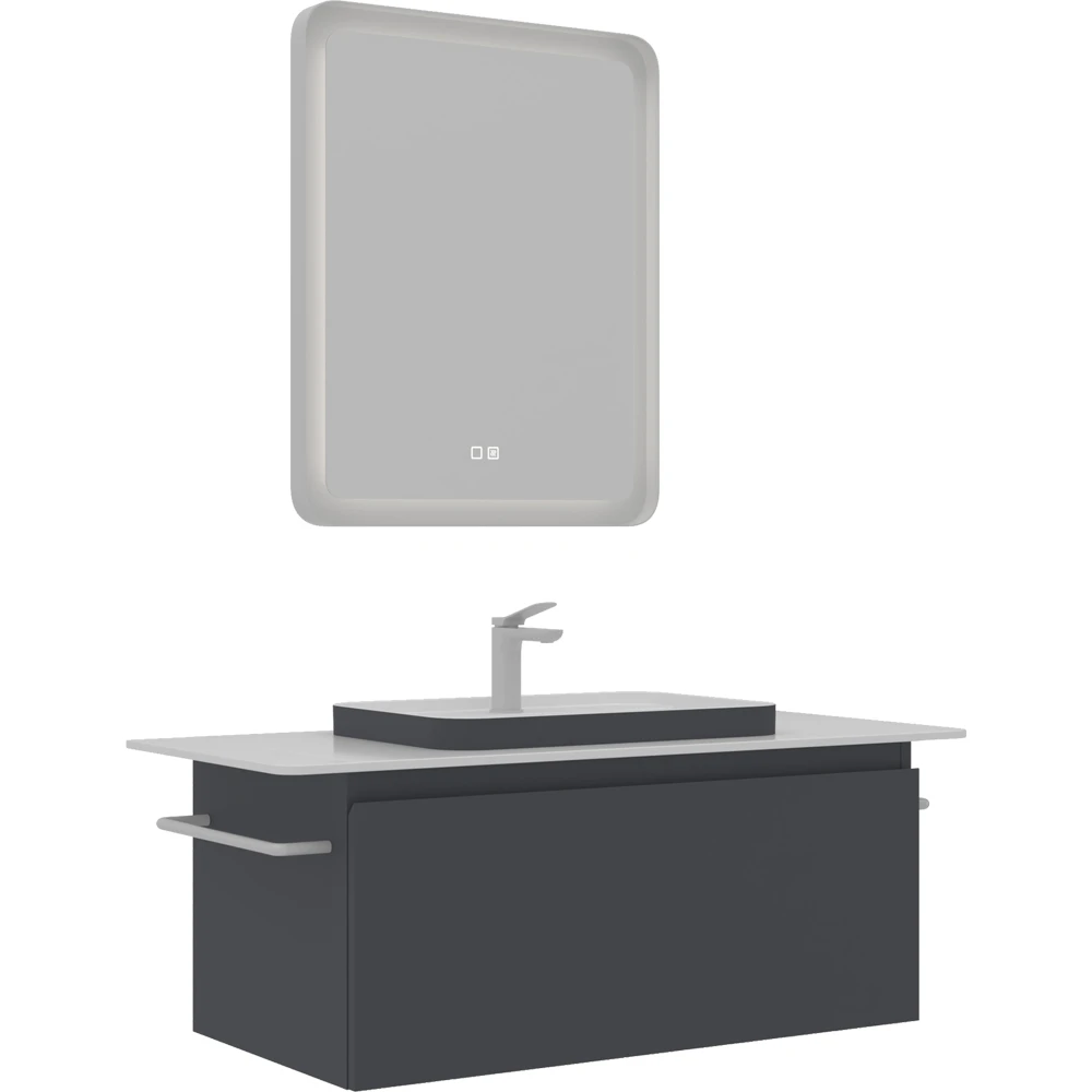 Orka Vico 110 Cm Mat Antrasit Banyo Dolabı Takımı - 5008900